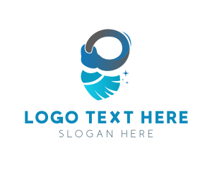 Arm - Broom Hand Cleaning logo design