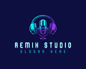 Radio Studio Podcast logo design