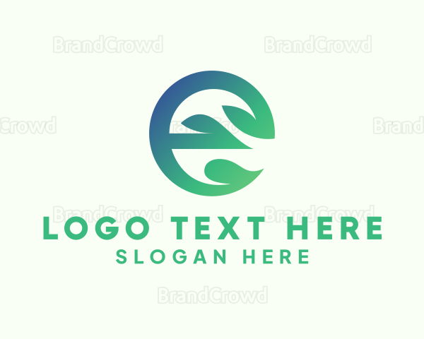 Gradient Plant Letter E Logo