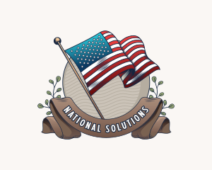 American National Flag logo design