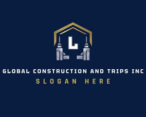 Construction Drill Repair logo design