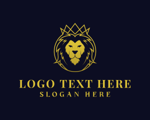 Hunter - Lion Luxury Crown logo design