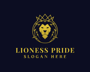 Lion Luxury Crown logo design