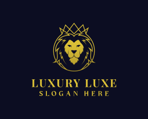 Lion Luxury Crown logo design