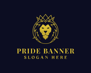 Lion Luxury Crown logo design