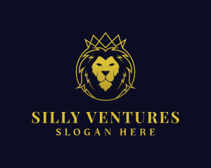 Lion Luxury Crown logo design