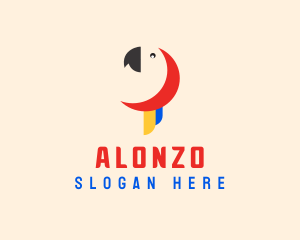 Minimalist Parrot Head logo design