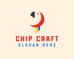 Minimalist Parrot Head logo design