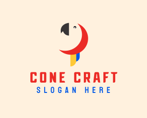 Minimalist Parrot Head logo design