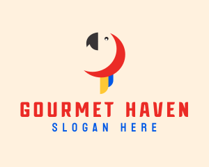 Minimalist Parrot Head logo design