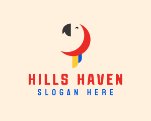 Minimalist Parrot Head logo design