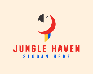 Minimalist Parrot Head logo design