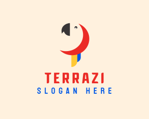 Minimalist Parrot Head logo design