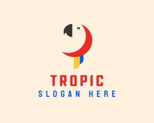 Minimalist Parrot Head logo design