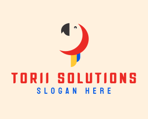 Minimalist Parrot Head logo design