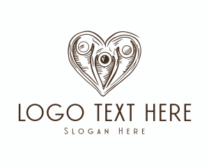 Vintage - Abstract Heart Human logo design