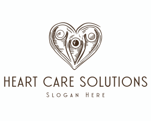 Abstract Heart Human logo design