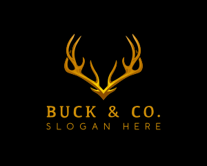 Buck - Deer Antler Horn logo design