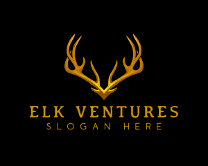 Elk - Deer Antler Horn logo design