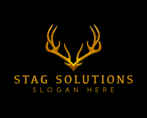 Stag - Deer Antler Horn logo design