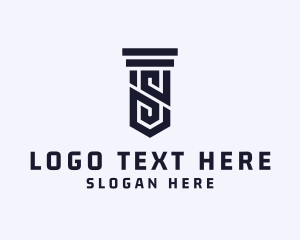 Judicial - Column Pillar Letter S logo design