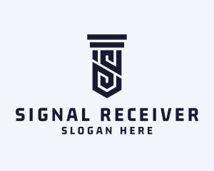 Column Pillar Letter S logo design