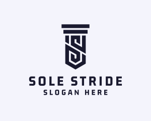 Column Pillar Letter S logo design