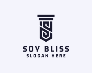 Column Pillar Letter S logo design