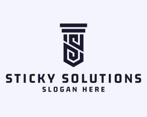 Column Pillar Letter S logo design