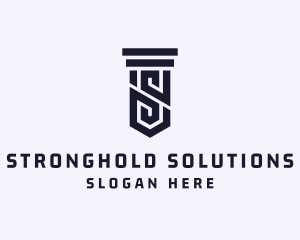 Column Pillar Letter S logo design