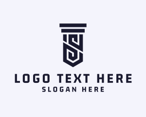 Courthouse - Column Pillar Letter S logo design