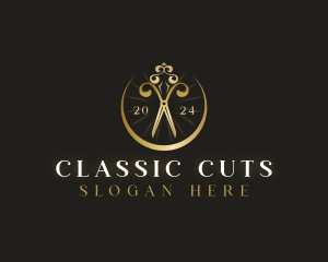 Elegant Scissors Barber logo design