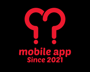Dating App - Love Quiz Question logo design