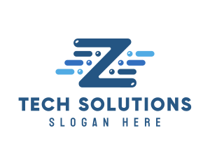 Cyber Security - Blue Tech Letter Z logo design