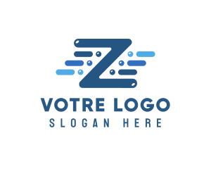 Plumber - Blue Tech Letter Z logo design