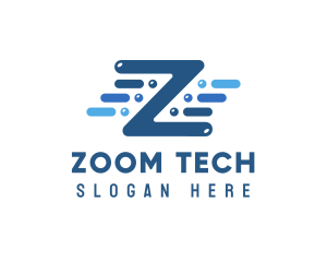 Blue Tech Letter Z logo design