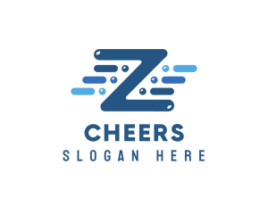 Wash - Blue Tech Letter Z logo design