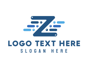 Server - Blue Tech Letter Z logo design