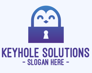 Keyhole - Happy Penguin Keyhole logo design