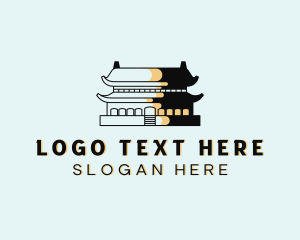 Temple - Pagoda Temple Architecture logo design
