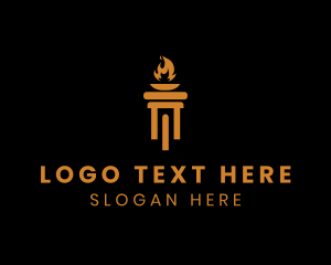 Lawyer - Fire Pillar Torch logo design