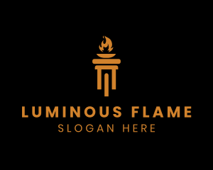 Torch - Fire Pillar Torch logo design