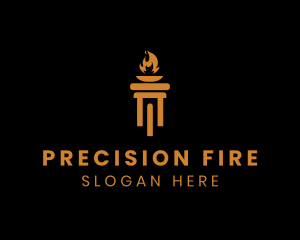 Fire Pillar Torch logo design