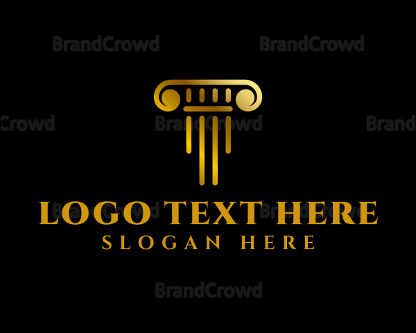 Column Law Firm Letter T Logo