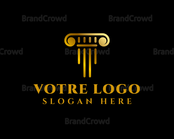 Column Law Firm Letter T Logo