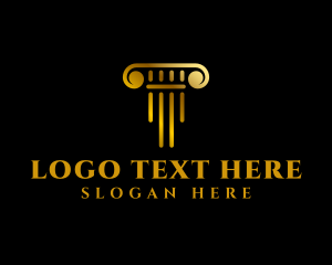 Gold - Column Law Firm Letter T logo design