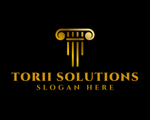 Column Law Firm Letter T logo design