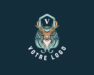 Deer Animal Ornament  Logo
