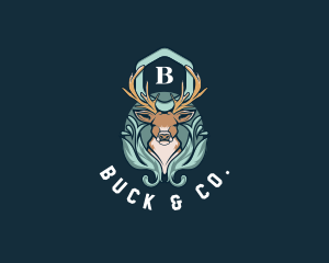 Deer Animal Ornament  logo design