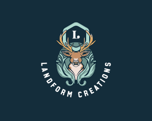 Deer Animal Ornament  logo design